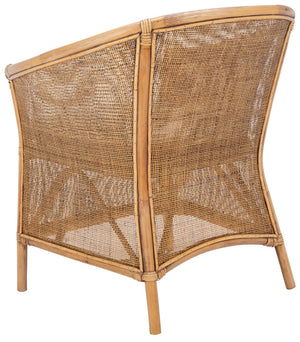 Safavieh Jessica Coastal Rattan Accent Chair With Removable Cushion - British Colonial Elegance For Any Space ACH6519A