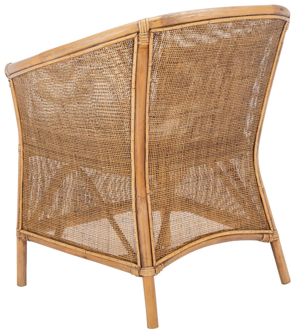 Safavieh Jessica Coastal Rattan Accent Chair With Removable Cushion - British Colonial Elegance For Any Space ACH6519A