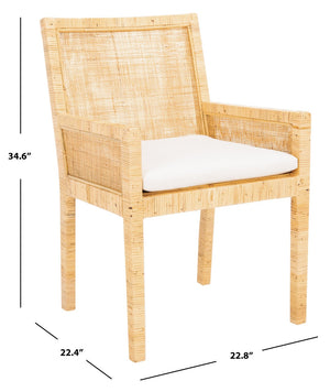 Safavieh Sarai Accent Chair - Coastal Chic Design With Removable Cushion For Stylish Living Spaces And Nooks Natural/White ACH6520A
