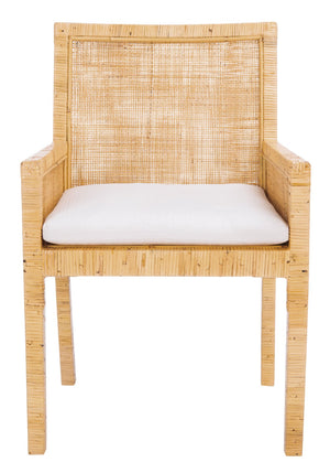 Safavieh Sarai Accent Chair - Coastal Chic Design With Removable Cushion For Stylish Living Spaces And Nooks Natural/White ACH6520A