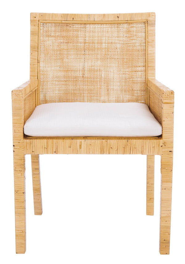 Safavieh Sarai Accent Chair - Coastal Chic Design With Removable Cushion For Stylish Living Spaces And Nooks Natural/White ACH6520A