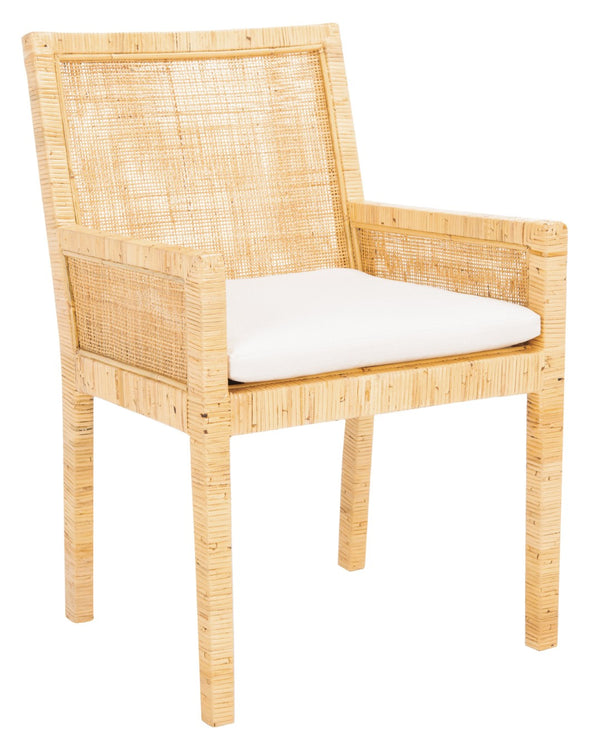 Safavieh Sarai Accent Chair - Coastal Chic Design With Removable Cushion For Stylish Living Spaces And Nooks Natural/White ACH6520A