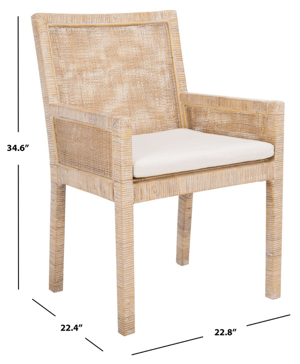Safavieh Sarai Accent Chair - Coastal Chic Design With Removable Cushion For Stylish Living Spaces And Nooks Grey White Wash/White ACH6520B