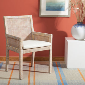 Safavieh Sarai Accent Chair - Coastal Chic Design With Removable Cushion For Stylish Living Spaces And Nooks Grey White Wash/White ACH6520B