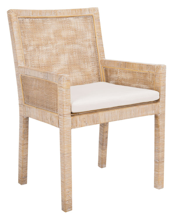 Safavieh Sarai Accent Chair - Coastal Chic Design With Removable Cushion For Stylish Living Spaces And Nooks Grey White Wash/White ACH6520B