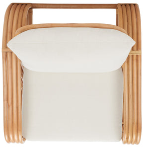 Safavieh Beia Accent Chair W/ Cushion XII23 Natural / White Wood ACH6521A