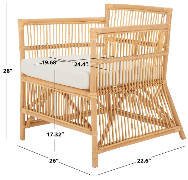 Safavieh Alvis Accent Chair W/ Cushion Natural Wood ACH6522A