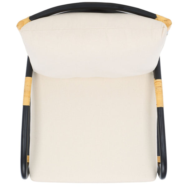 Safavieh Meara Accent Chair With Cushions - Stylish Rattan Frame, Modern Black Finish, Cozy & Versatile Design ACH6523A