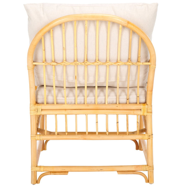 Safavieh Reiley Accent Chair With Cushion – Stylish Rattan Lounge Seating For Cozy Living Spaces & Nooks ACH6524A