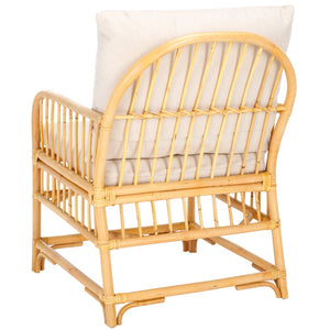 Safavieh Reiley Accent Chair With Cushion – Stylish Rattan Lounge Seating For Cozy Living Spaces & Nooks ACH6524A
