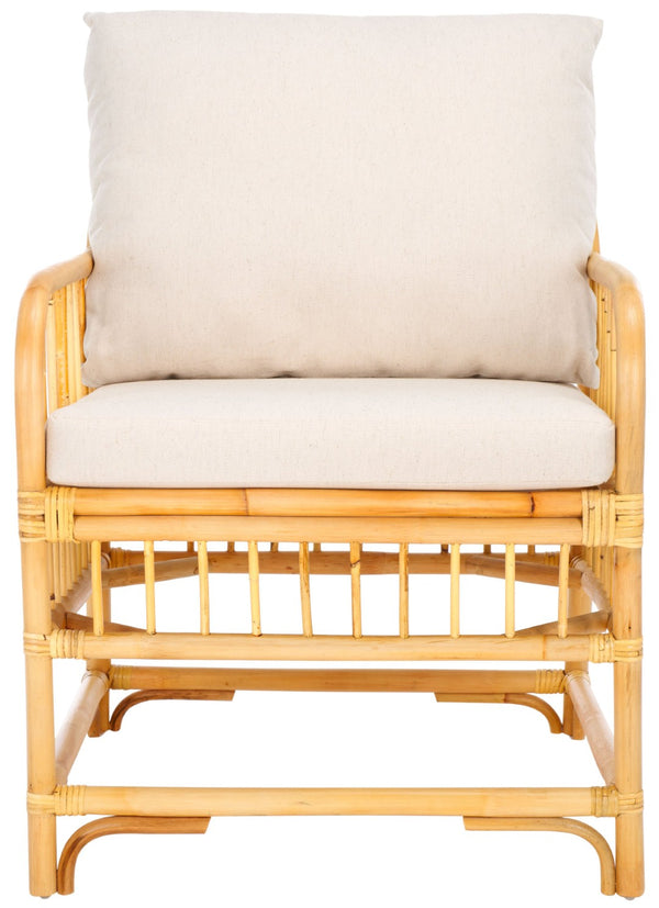 Safavieh Reiley Accent Chair With Cushion – Stylish Rattan Lounge Seating For Cozy Living Spaces & Nooks ACH6524A