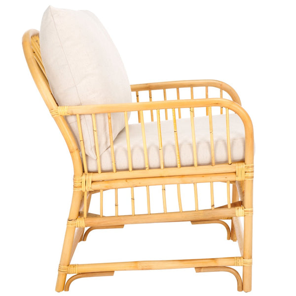 Safavieh Reiley Accent Chair With Cushion – Stylish Rattan Lounge Seating For Cozy Living Spaces & Nooks ACH6524A