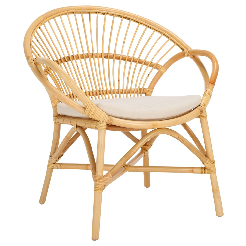 Safavieh Cosette Handcrafted Rattan Accent Chair With Cushion - Sculptural Design For Stylish Comfort & Elegance ACH6526A