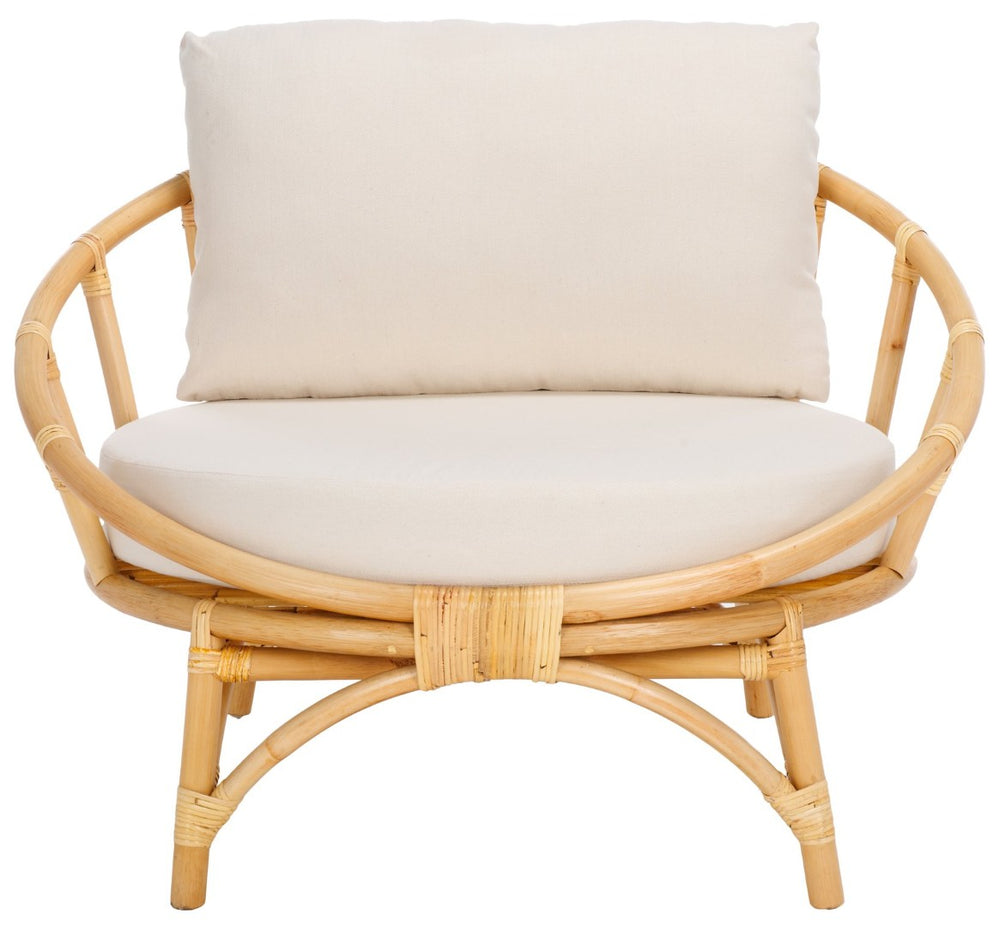 Safavieh Gwyneth Handmade Rattan Accent Chair With Plush Cushion – Cozy, Stylish Seating For Any Space ACH6528A