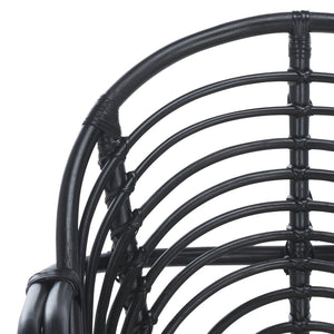 Safavieh Aragorn Accent Chair With Plush Cushion – Stylish Rattan Design For Living Rooms & Patios White / Black ACH6529A
