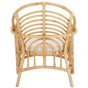 Safavieh Aragorn Accent Chair With Plush Cushion – Stylish Rattan Design For Living Rooms & Patios White / Natural ACH6529B