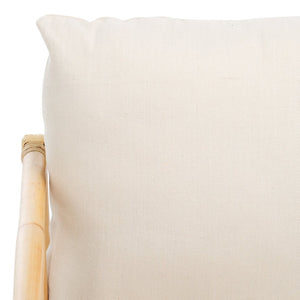 Safavieh Aisling Rattan Accent Chair With Plush Cushion - Elegant White Upholstery For Cozy Living Spaces ACH6530A
