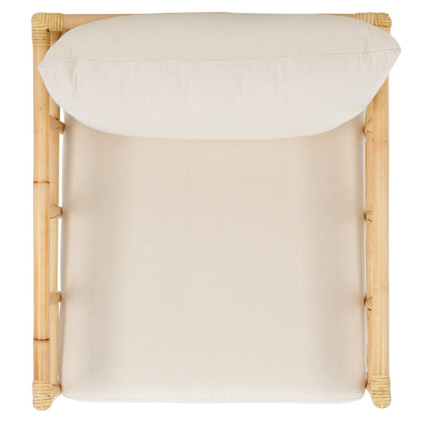 Safavieh Aisling Rattan Accent Chair With Plush Cushion - Elegant White Upholstery For Cozy Living Spaces ACH6530A