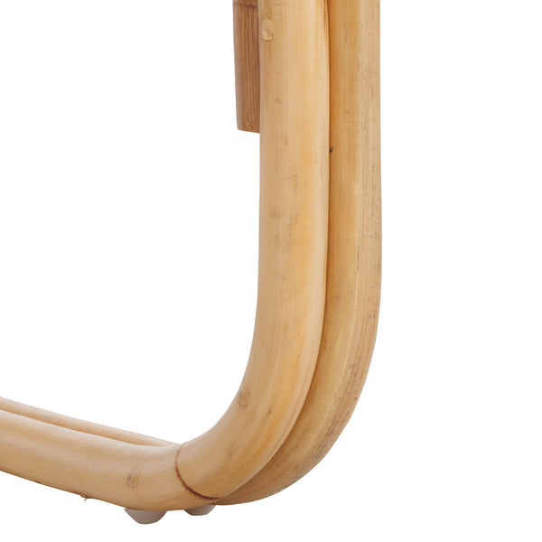 Safavieh Alybeth Elegant Accent Chair With Cushion In White/Natural Rattan - Stylish Square Design For Any Space White ,Natural Rattan,Fabric Ach6531a