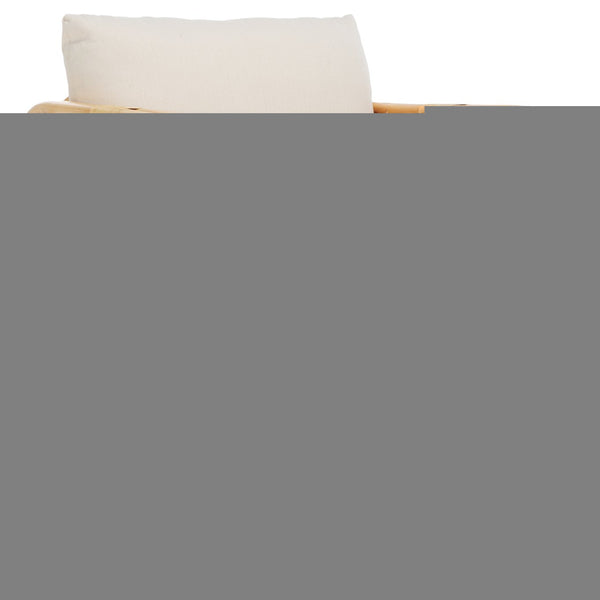 Safavieh Alybeth Elegant Accent Chair With Cushion In White/Natural Rattan - Stylish Square Design For Any Space White ,Natural Rattan,Fabric Ach6531a