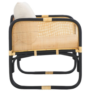 Safavieh Alybeth Accent Chair - Chic Rattan Design With Removable Cushion For Stylish Home Comfort White / Black ACH6531B