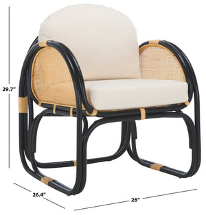 Safavieh Constella Modern Accent Chair With Cushion – Chic Rattan Design For Stylish Comfort & Versatility ACH6532A