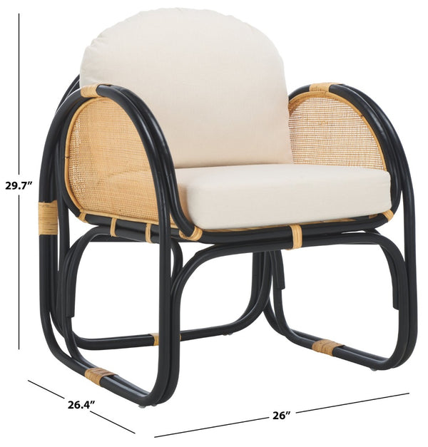 Safavieh Constella Modern Accent Chair With Cushion – Chic Rattan Design For Stylish Comfort & Versatility ACH6532A