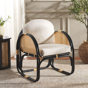 Safavieh Constella Modern Accent Chair With Cushion – Chic Rattan Design For Stylish Comfort & Versatility ACH6532A
