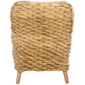 Safavieh Purrl Hyacinth Accent Chair With Cushion - Elegant Mango Wood Frame For Stylish Comfort And Class White ,Natural Wood,Hyacinth,Fabric,Foam Ach6533a