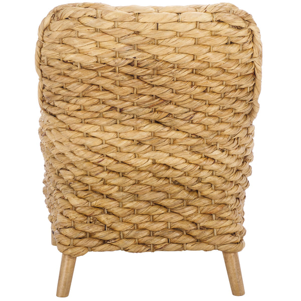 Safavieh Purrl Hyacinth Accent Chair With Cushion - Elegant Mango Wood Frame For Stylish Comfort And Class White ,Natural Wood,Hyacinth,Fabric,Foam Ach6533a