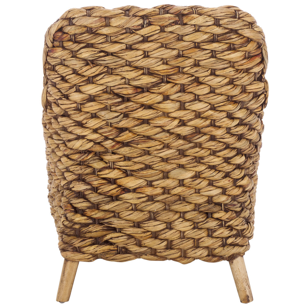 Safavieh Purrl Hyacinth Accent Chair With Cushion - Elegant Mango Wood Frame For Stylish Comfort And Class White ,Brown Wash Wood,Hyacinth,Fabric,Foam Ach6533b