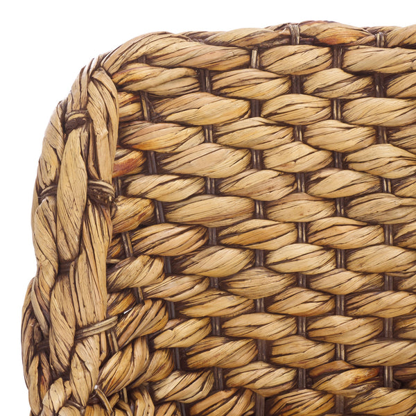 Safavieh Purrl Hyacinth Accent Chair With Cushion - Elegant Mango Wood Frame For Stylish Comfort And Class White ,Brown Wash Wood,Hyacinth,Fabric,Foam Ach6533b