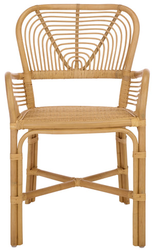 Rimma Rattan Arm Chair Set Of 2 — Hand‑Woven Texture, Airy Open Silhouette, Cozy Support For Living Spaces