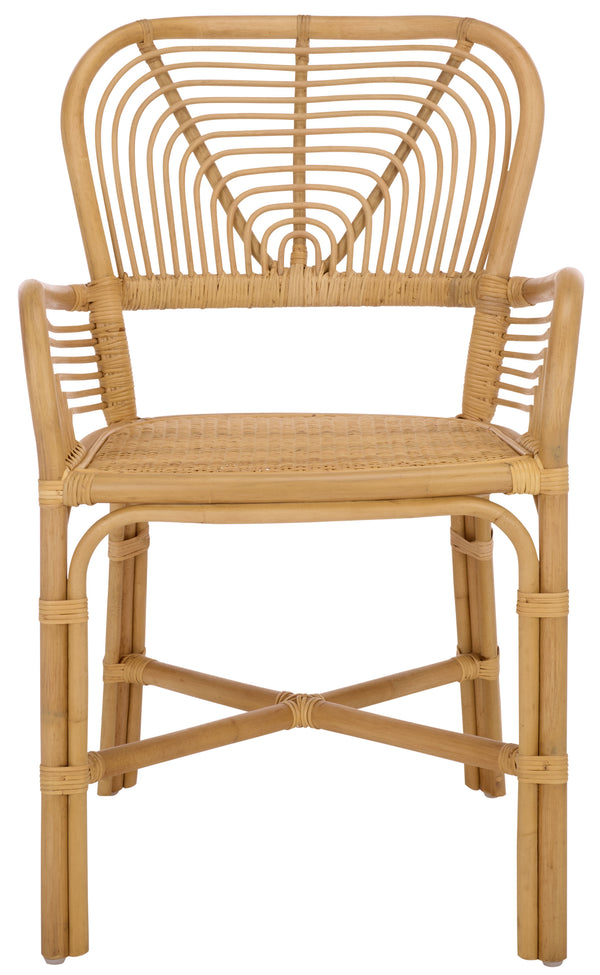 Rimma Rattan Arm Chair Set Of 2 — Hand‑Woven Texture, Airy Open Silhouette, Cozy Support For Living Spaces