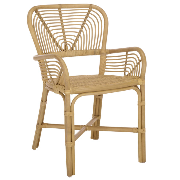 Rimma Rattan Arm Chair Set Of 2 — Hand‑Woven Texture, Airy Open Silhouette, Cozy Support For Living Spaces