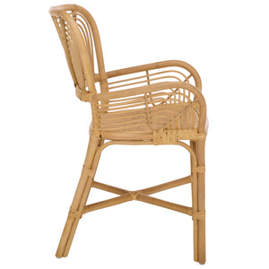 Rimma Rattan Arm Chair Set Of 2 — Hand‑Woven Texture, Airy Open Silhouette, Cozy Support For Living Spaces