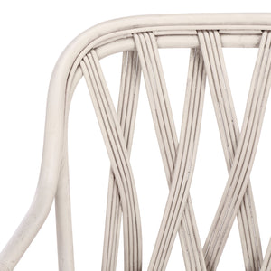 Serafima Rattan Arm Chair Set Of 2 With Hand-Woven Texture, Ergonomic Curved Back, Coastal Style Accent Seat