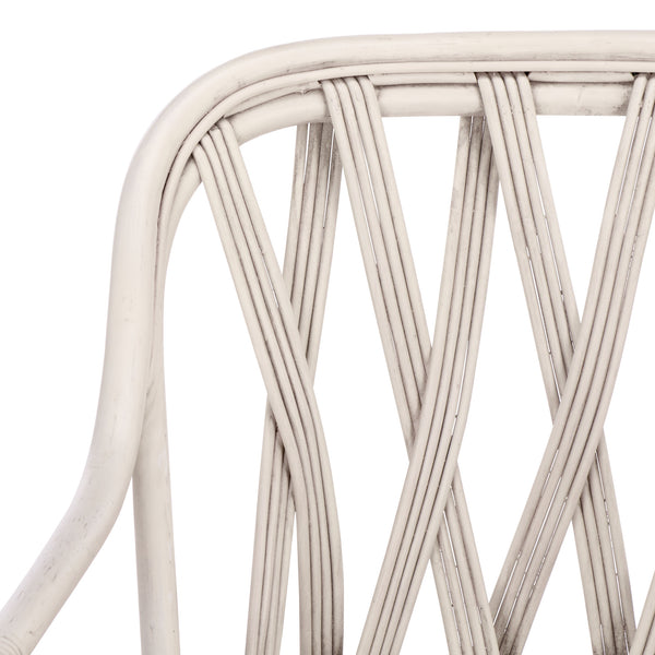 Serafima Rattan Arm Chair Set Of 2 With Hand-Woven Texture, Ergonomic Curved Back, Coastal Style Accent Seat