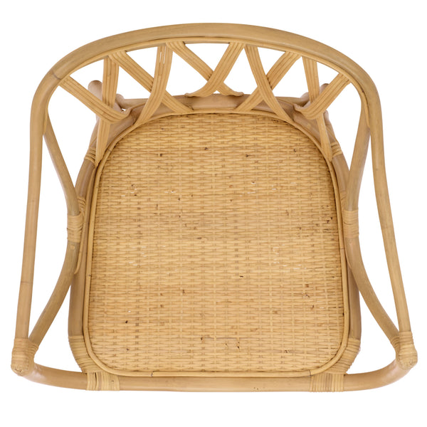 Serafima Rattan Arm Chair Set Of 2 With Hand-Woven Texture, Ergonomic Curved Back, Coastal Style Accent Seat