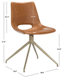 Safavieh Danube Midcentury Modern Leather Swivel Dining Chair Cognac/ Copper ACH7001A-SET2