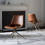 Safavieh Danube Midcentury Modern Leather Swivel Dining Chair Cognac/ Copper ACH7001A-SET2