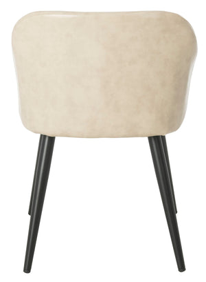 Safavieh Adalena Accent Chair - Modern Comfort With Vintage Flair For Stylish Living Spaces And Seating Solutions Beige Pu/Black Legs ACH7500B