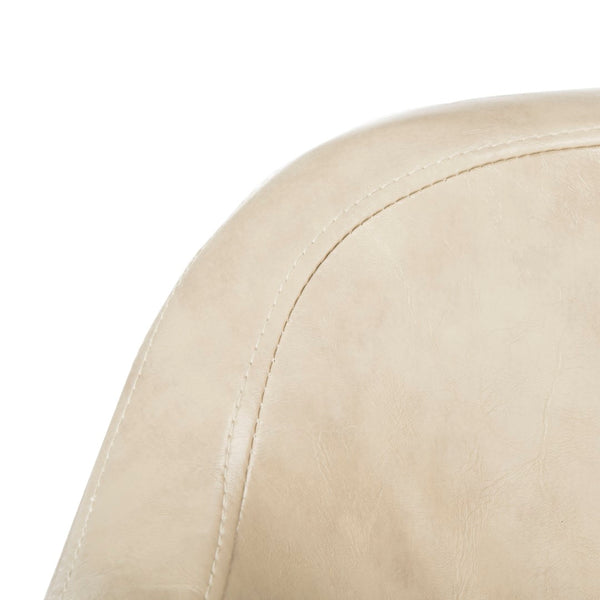 Safavieh Adalena Accent Chair - Modern Comfort With Vintage Flair For Stylish Living Spaces And Seating Solutions Beige Pu/Black Legs ACH7500B