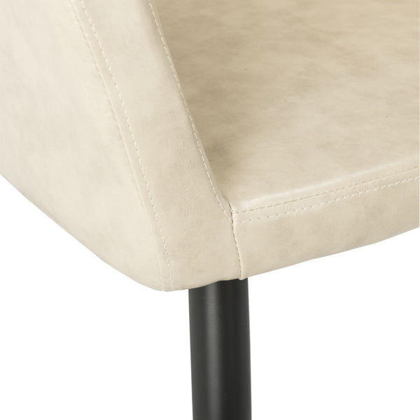 Safavieh Adalena Accent Chair - Modern Comfort With Vintage Flair For Stylish Living Spaces And Seating Solutions Beige Pu/Black Legs ACH7500B
