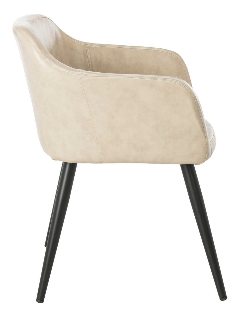 Safavieh Adalena Accent Chair - Modern Comfort With Vintage Flair For Stylish Living Spaces And Seating Solutions Beige Pu/Black Legs ACH7500B