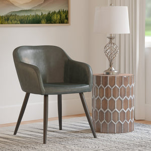 Safavieh Adalena Accent Chair - Modern Comfort With Vintage Flair For Stylish Living Spaces And Seating Solutions Dark Grey Pu/Black Legs ACH7500C