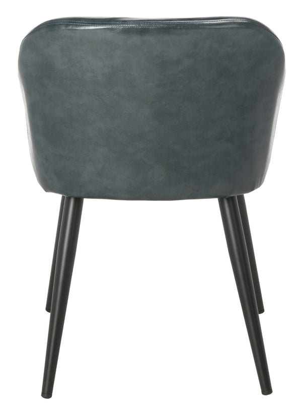 Safavieh Adalena Accent Chair - Modern Comfort With Vintage Flair For Stylish Living Spaces And Seating Solutions Dark Grey Pu/Black Legs ACH7500C