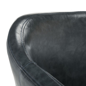 Safavieh Adalena Accent Chair - Modern Comfort With Vintage Flair For Stylish Living Spaces And Seating Solutions Dark Grey Pu/Black Legs ACH7500C