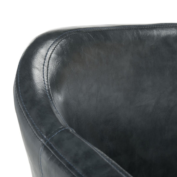Safavieh Adalena Accent Chair - Modern Comfort With Vintage Flair For Stylish Living Spaces And Seating Solutions Dark Grey Pu/Black Legs ACH7500C