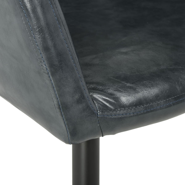 Safavieh Adalena Accent Chair - Modern Comfort With Vintage Flair For Stylish Living Spaces And Seating Solutions Dark Grey Pu/Black Legs ACH7500C